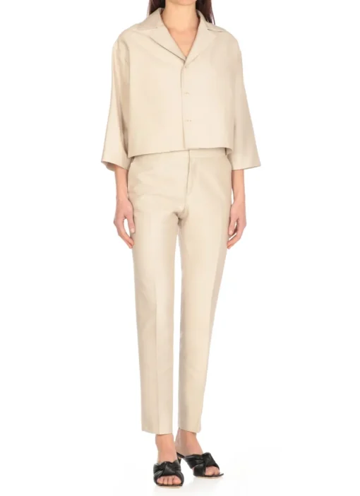 Blazer in cotone e seta
