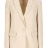 Blazer in lana vergine e lino