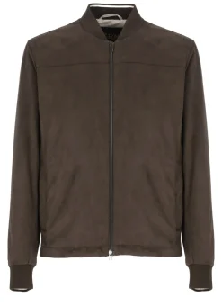 Bomber con effetto scamosciato