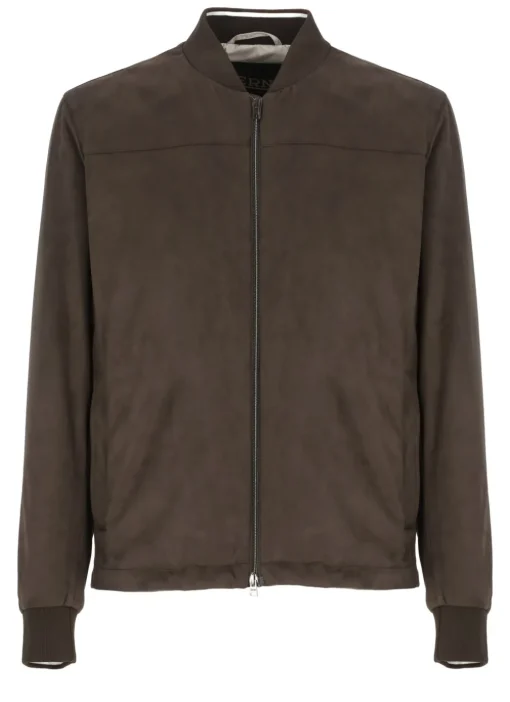 Bomber con effetto scamosciato