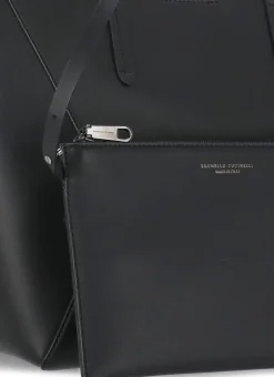 Borsa in pelle con monile