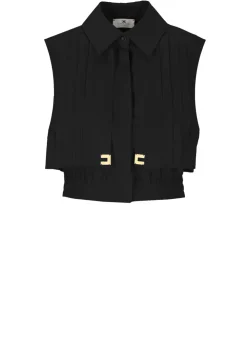 Camicia cropped in cotone