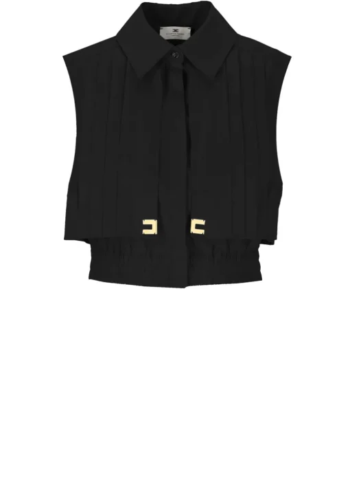 Camicia cropped in cotone