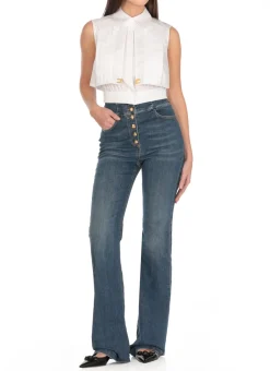 Camicia cropped in cotone