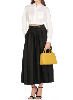 Camicia cropped in cotone