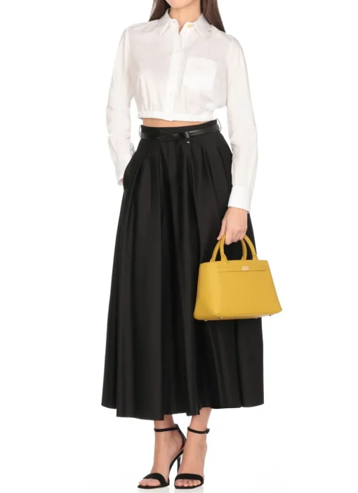 Camicia cropped in cotone