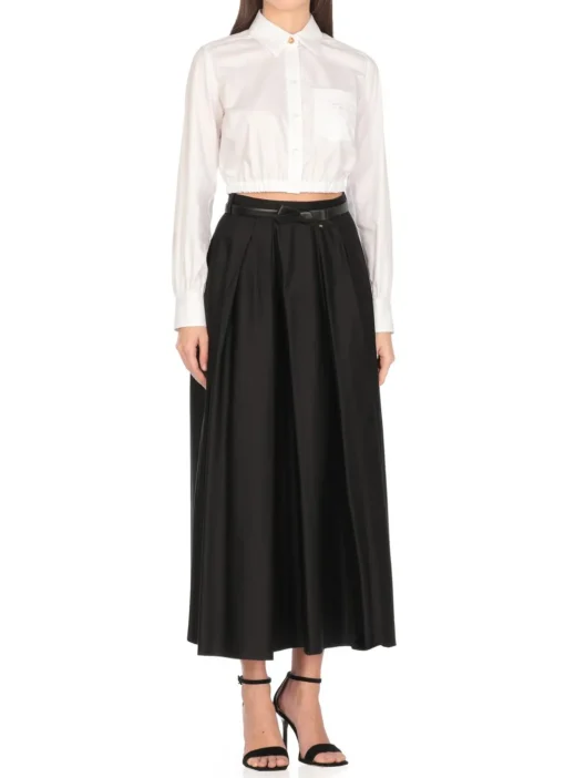 Camicia cropped in cotone