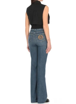 Camicia cropped in cotone