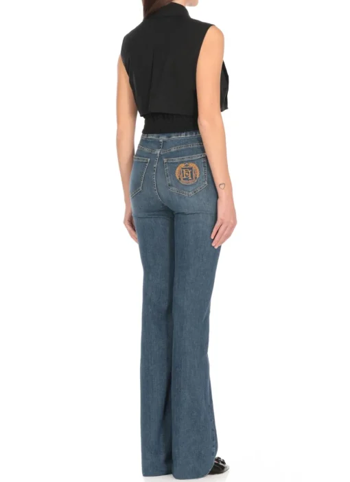 Camicia cropped in cotone