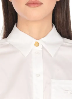 Camicia cropped in cotone