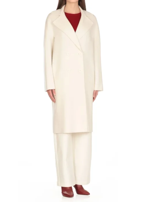 Cappotto doppiopetto in cashmere e lana