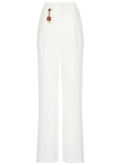 Pantaloni in viscosa e lino