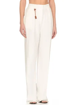 Pantaloni in viscosa e lino