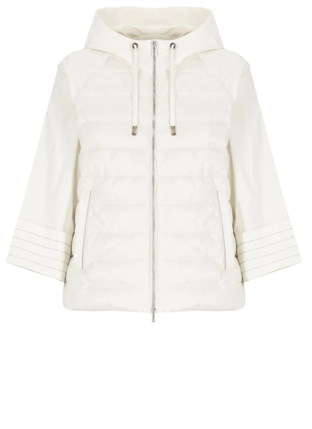 Piumino con dettagli in punto luce