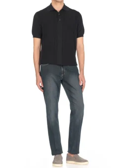 Polo con riga Jacquard