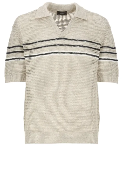 Polo in cotone e lino