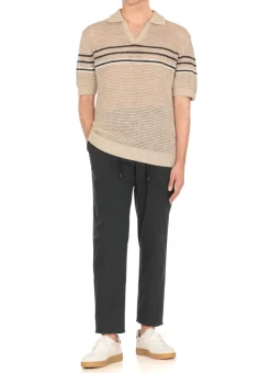 Polo in cotone e lino