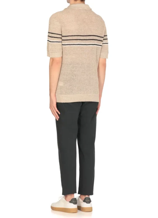 Polo in cotone e lino