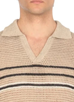 Polo in cotone e lino