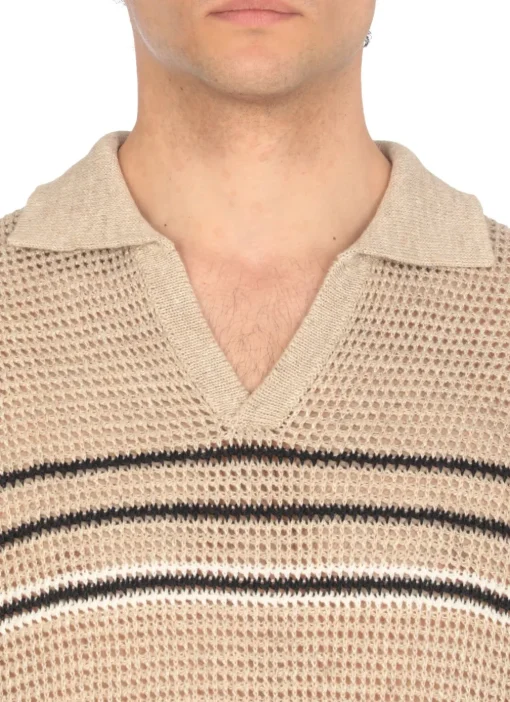 Polo in cotone e lino