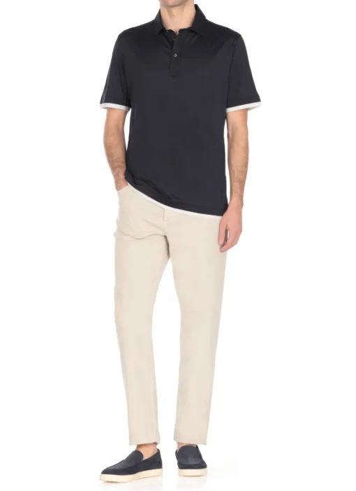 Polo in seta e cotone