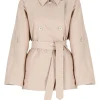 Trench corto in misto lino e cotone
