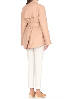 Trench corto in misto lino e cotone