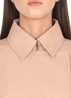 Trench corto in misto lino e cotone