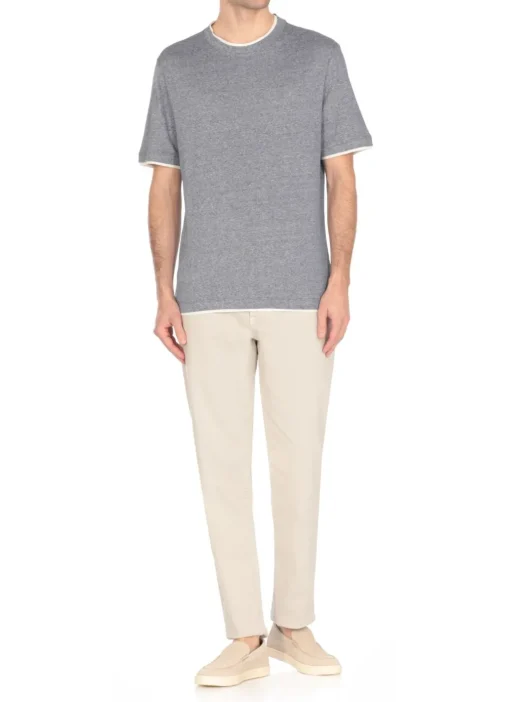 T-shirt in cotone e lino