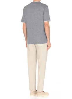 T-shirt in cotone e lino