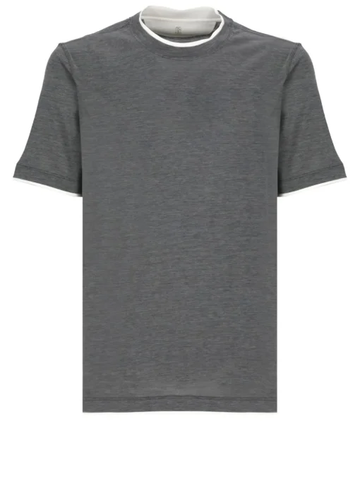 T-shirt in seta e cotone