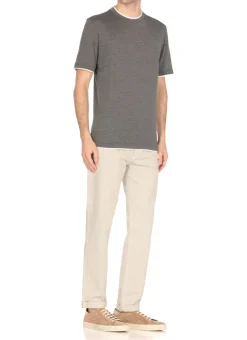 T-shirt in seta e cotone