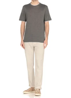 T-shirt in seta e cotone