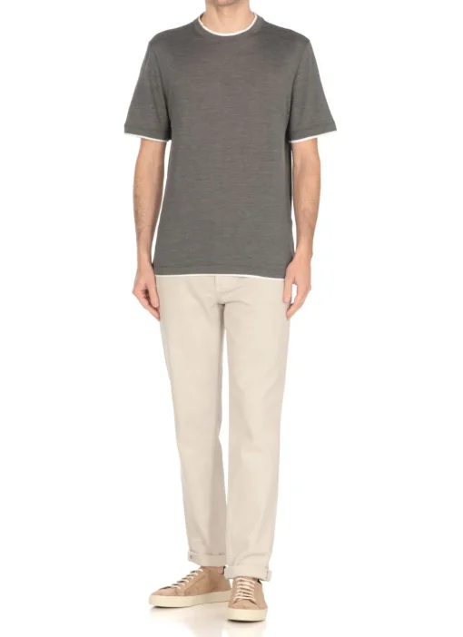 T-shirt in seta e cotone